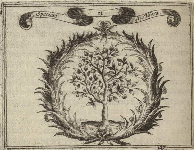 Emblem depicting a fruit tree